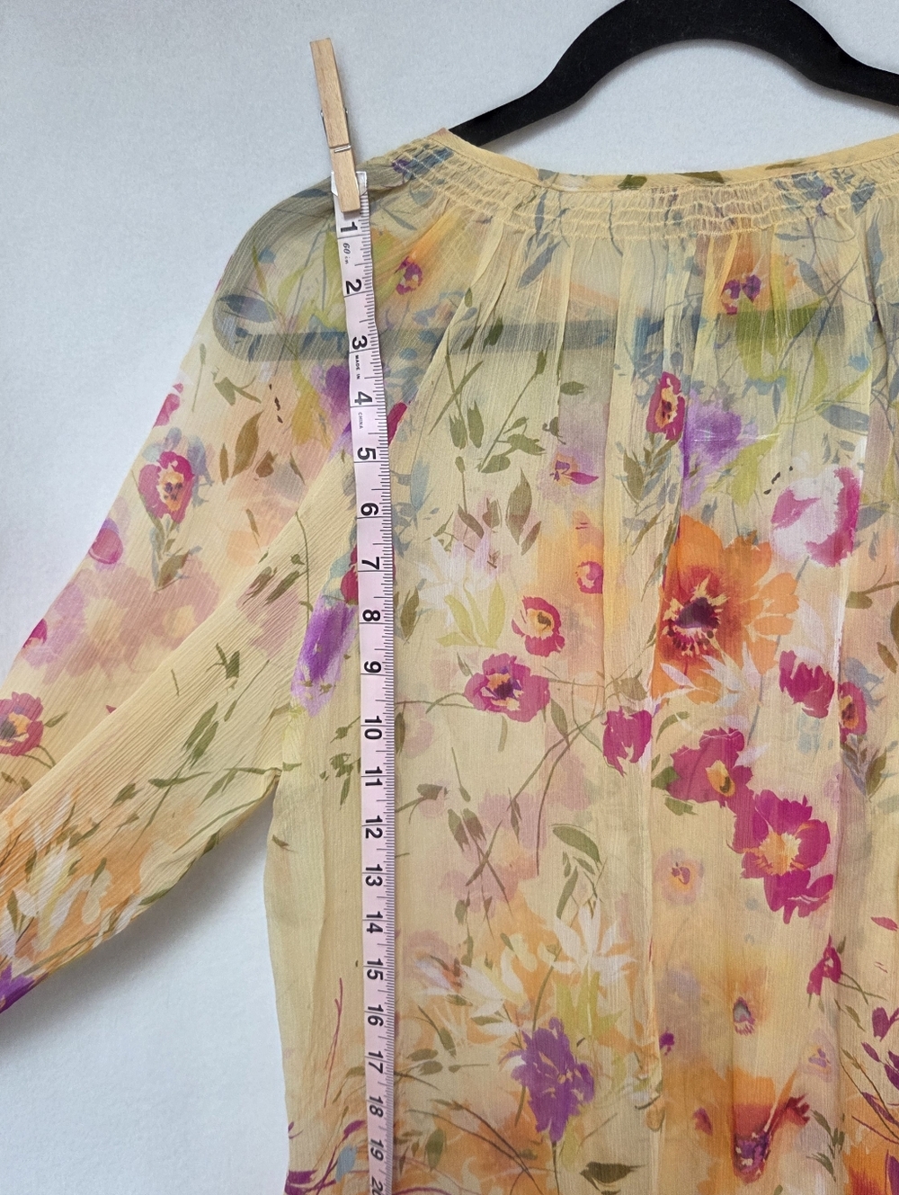 Sundance Cream Floral Button-Front Blouse with Pink & Orange Blooms XL New - Picture 5 of 8